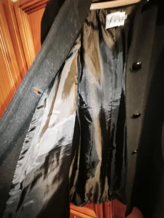 Abrigo lana negro clásico calentito