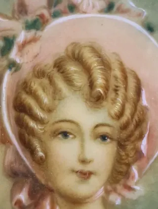 Miniatura Gentildonna Abito Rosa con Cornice