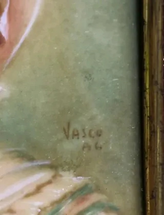 Miniatura Gentildonna Abito Rosa con Cornice