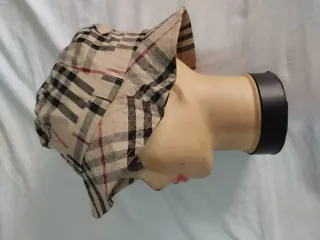 Gorro de verano vintage a cuadros unisex talla M