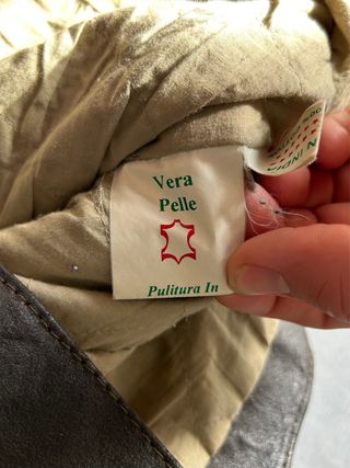 Giacca Pelle Vintage Uomo 100% Vera Pelle