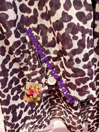 Camisa leopardo animal print morada con lazo