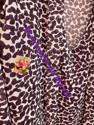 Camisa leopardo animal print morada con lazo