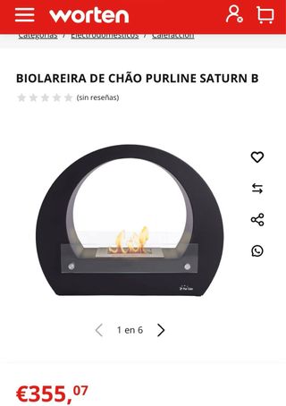 Chimenea Bioetanol Pur Line Negra y Transparente