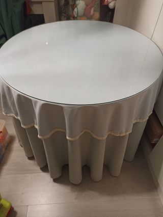 Mesa camilla 90cm con cristal