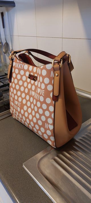 Bolso Nikky Mujer Marrón y Blanco