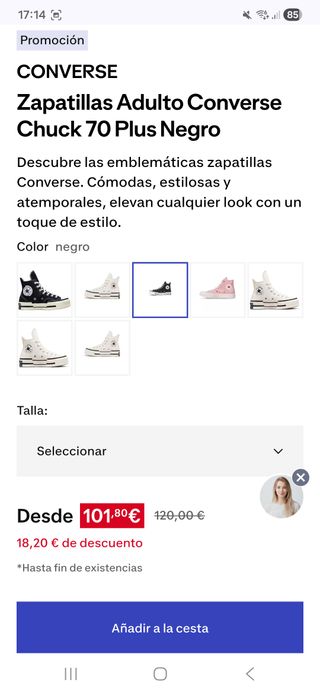 Converse Chuck 70 Plus Zapatillas Negras