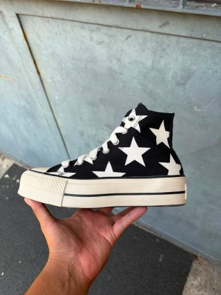 Converse Ctas Lift Hi Nere e Bianche