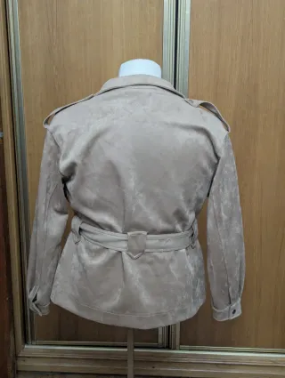 Chaqueta Stradivarius Antelina Beige Talla M