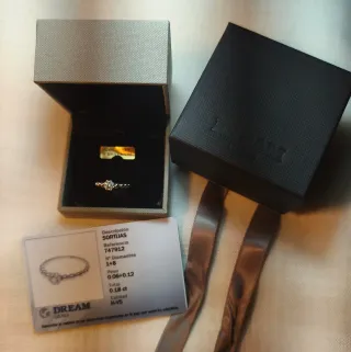 Sortija oro blanco y brillantes n°10.