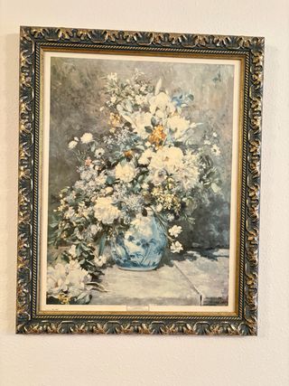 Cuadro Decorativo Flores Jarron Azul