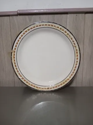 Set 6 Piatti Porcellana Beige e Marrone Pagnossin