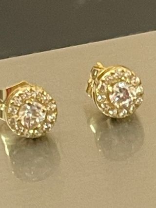 Pendientes Oro 18k 0.48 Ct Diamantes Naturales