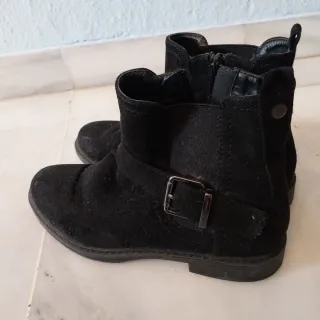 Botines ante negros hebilla