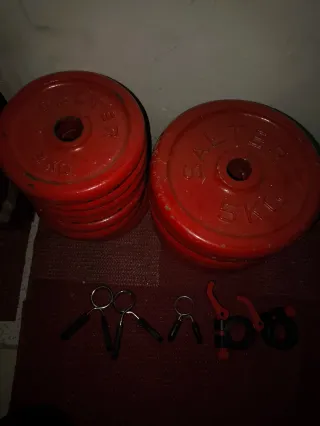 Banco de pesas con barras y discos Salter