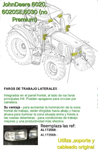 Kit 2 Faros Cuneteros LED Tractores John Deere