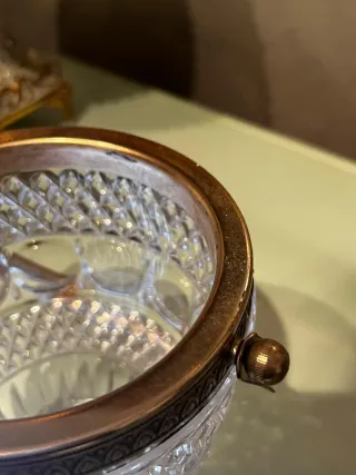 Portaghiaccio in cristallo con coperchio