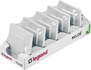 Legrand 396431 Pack 5 Interruptores conmutador 10A de la gama Niloé monoblock, mecanismo completo, color blanco