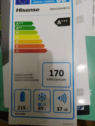 Nevera Hisense plateada acero