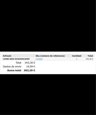 Nevera COMBI BEKO RCHE300K40WN Blanca