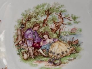 🇫🇷 Limoges 6 Platos Hondos Porcelana Dorada