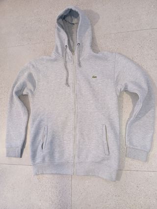 Sudadera Lacoste gris con cremallera