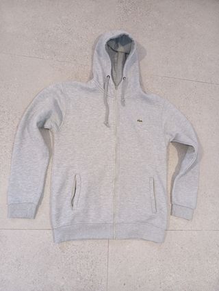 Sudadera Lacoste gris con cremallera