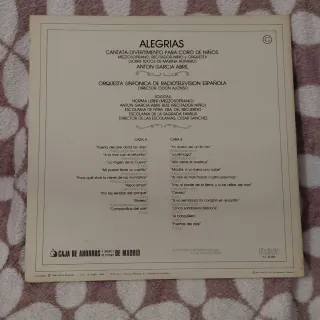 LP "Alegrías, Cantata-Divertimento." Antón G.Abril