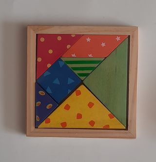 Juego de regletas y tangram de madera