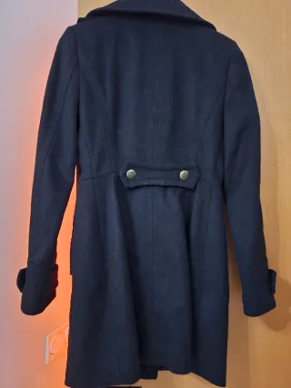 Abrigo paño negro Zara mujer Talla s