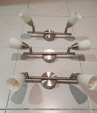 Conjunto de 3 apliques/lamparas de pared/ techo.