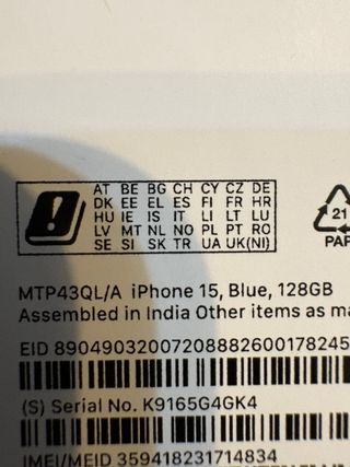 iPhone 15 Azul 128GB