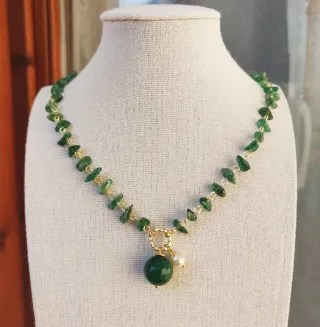 Collana agata verde