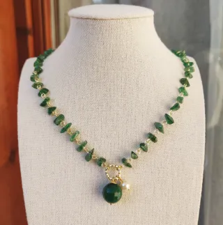 Collana agata verde