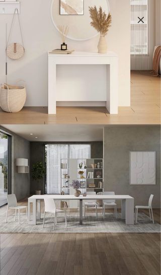 Mesa extensible comedor blanca