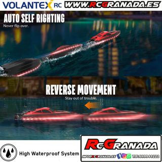 LANCHA VOLANTEX VECTOR LUMEN LED RTR ROJA
