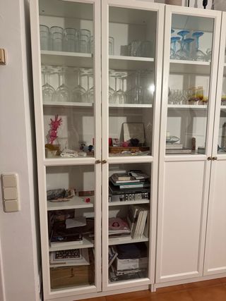 Armario vitrina de madera y cristal Ikea Billy
