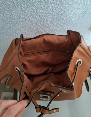 Mochila Marrón Cuero Sintético
