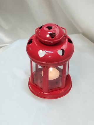 Lanterna portacandela rossa decorazione Cuore