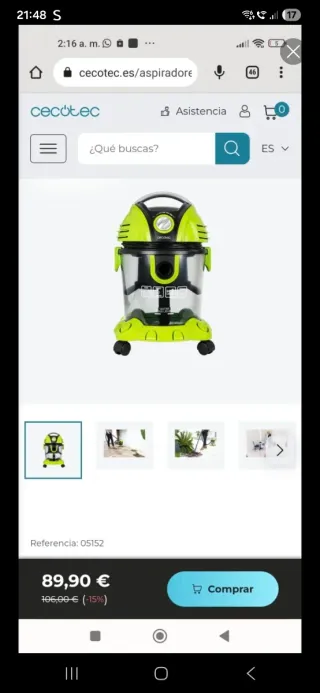 Aspirador Cecotec Wet&Dry