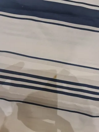 Cortina de ducha rayas azul y blanco 170x190