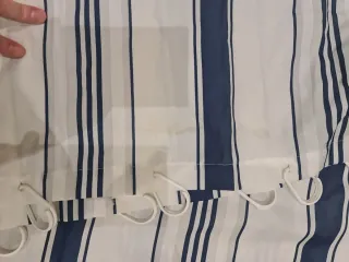 Cortina de ducha rayas azul y blanco 170x190