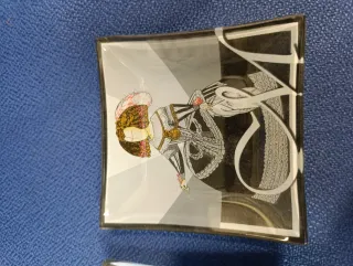 2 Bandejitas cristal decoradas. Varios usos