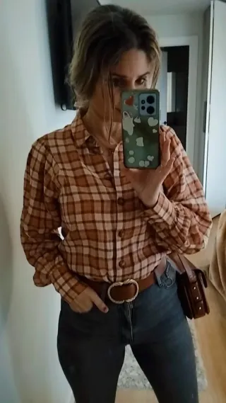 Blusa Sezane Talla S Beige y Marrón