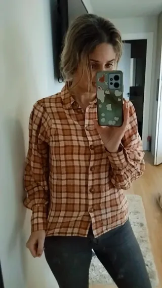 Blusa Sezane Talla S Beige y Marrón