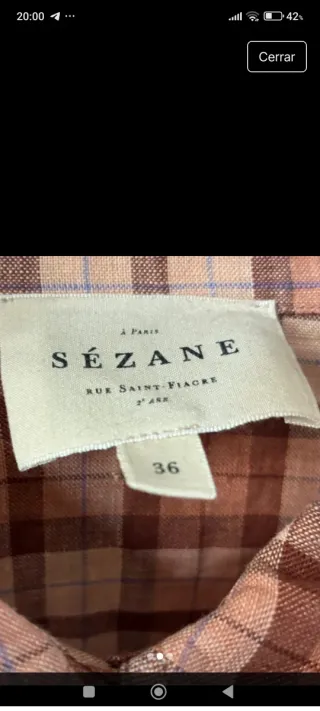 Blusa Sezane Talla S Beige y Marrón