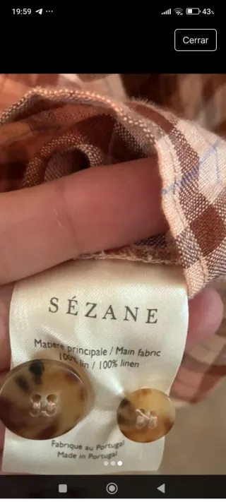 Blusa Sezane Talla S Beige y Marrón