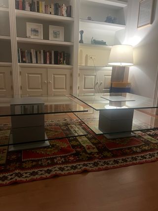 Mesas de centro cristal y metal