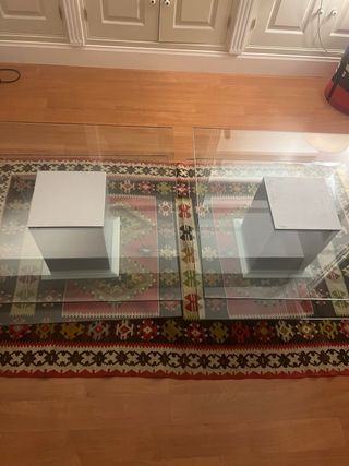 Mesas de centro cristal y metal