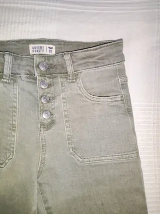Pantalón campana verde, Green Coast,Talla 32